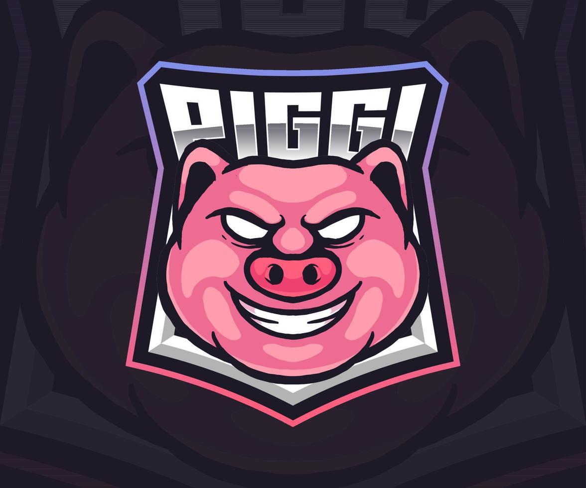 verrücktes schwein, wildschwein e-sport maskottchen logo design, maskottchen und emblem vorlage isolierter vektor. Illustrationslogo. vektor