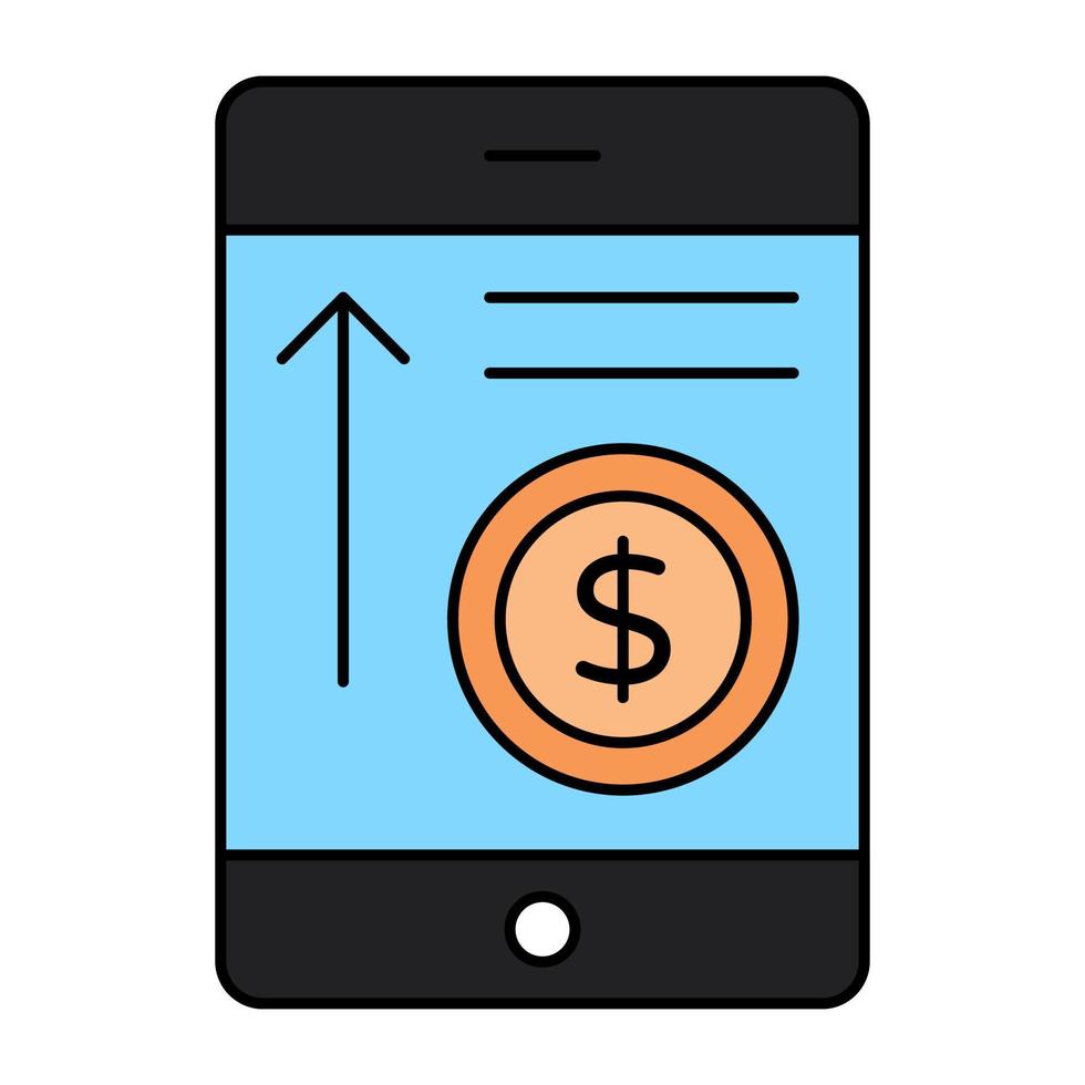 perfekt design ikon av mobil pengar vektor