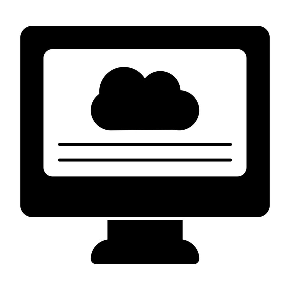 eine einzigartige Designikone des Cloud-Computers vektor