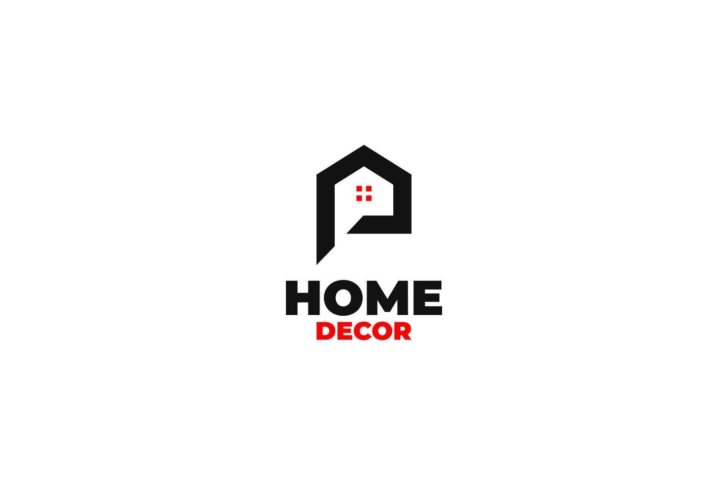 flach p brief haus logo design vektor illustration