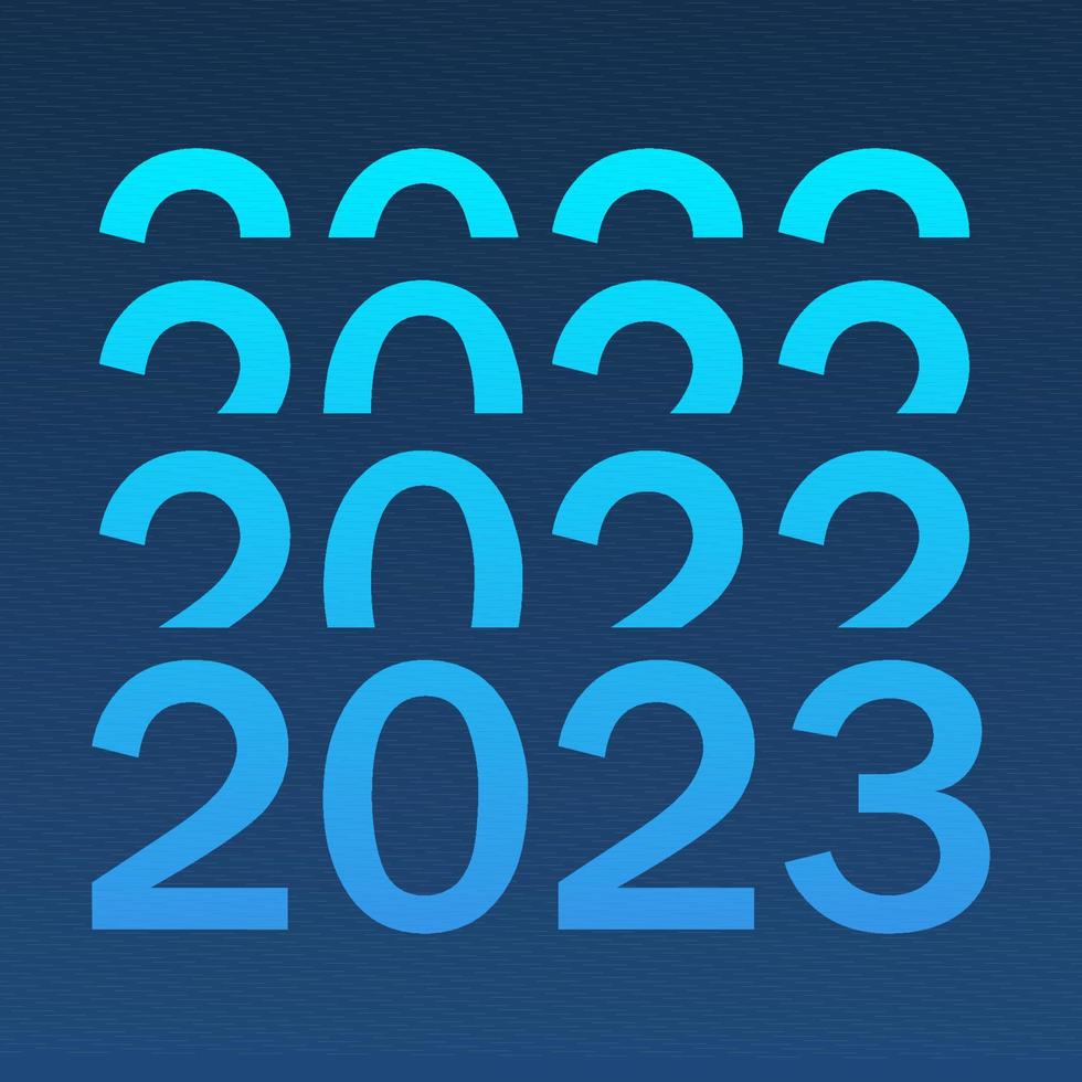 Frohes neues Jahr 2023 Textdesign. vektor