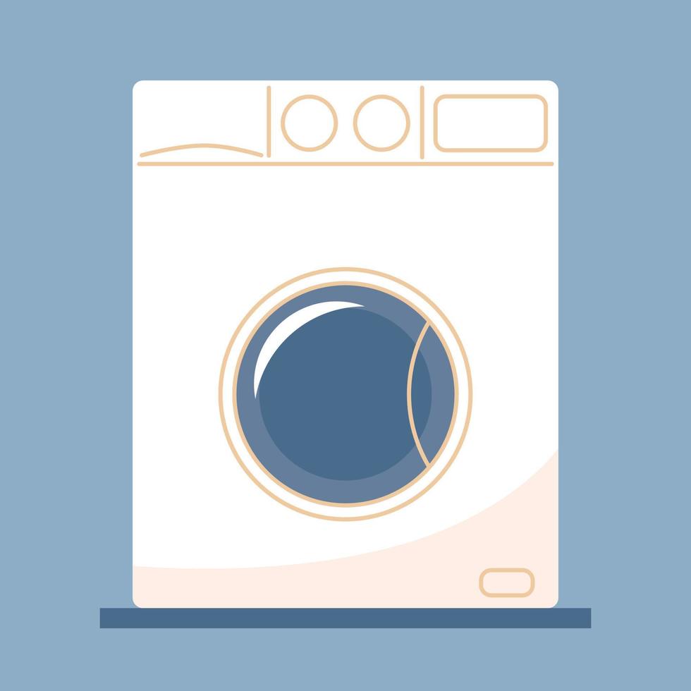 Waschmaschine mit Blasen. flache Vektorillustration. vektor