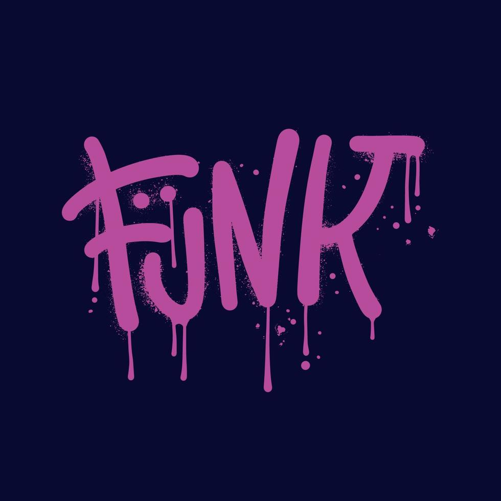 funk - typografisk illustration i urban graffiti stil, text logotyp. texturerad hand dragen vektor illustration för affisch, t-shirt eller klistermärken