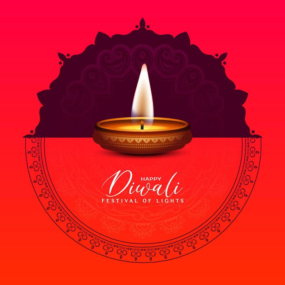 fröhliches hinduistisches traditionelles Diwali-Festival mit dekorativem Hintergrunddesign vektor