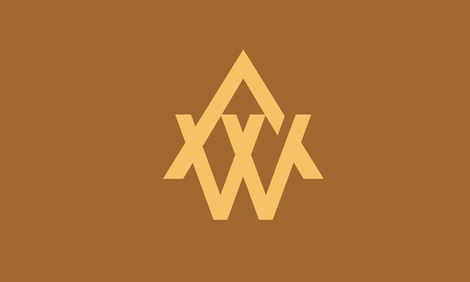 alfabetet bokstäver initialer monogram logotyp wa, aw, w och a vektor