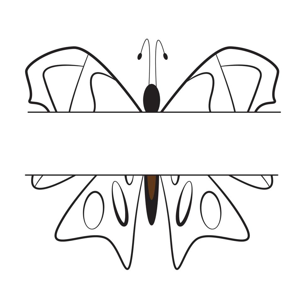 fjäril insekt vektor konst linje isolerat klotter illustration