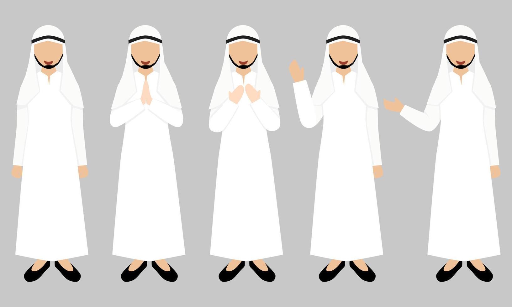 arabischer Mann mit unterschiedlicher Pose vektor