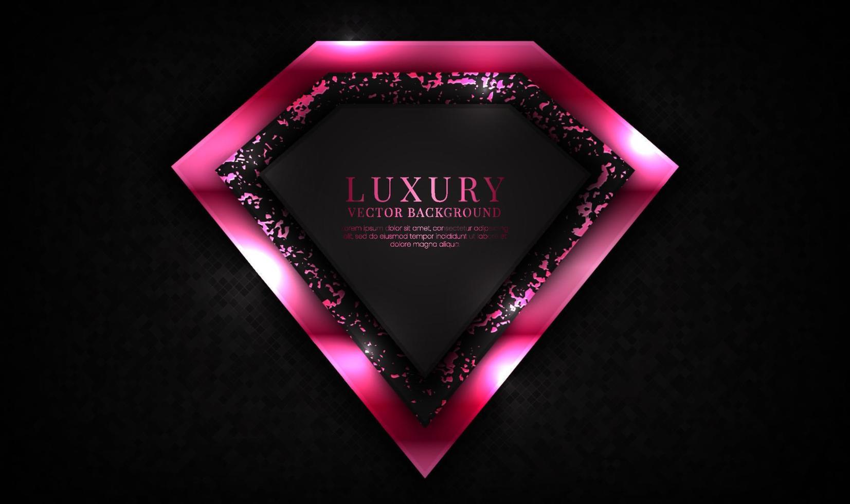 3D-Schwarz-Rosa-Luxus-abstrakte Hintergrundüberlappungsschichten auf dunklem Raum mit Linieneffekt-Dekoration. grafikdesignelement zukünftiges stilkonzept für banner, flyer, karte, broschürencover oder zielseite vektor