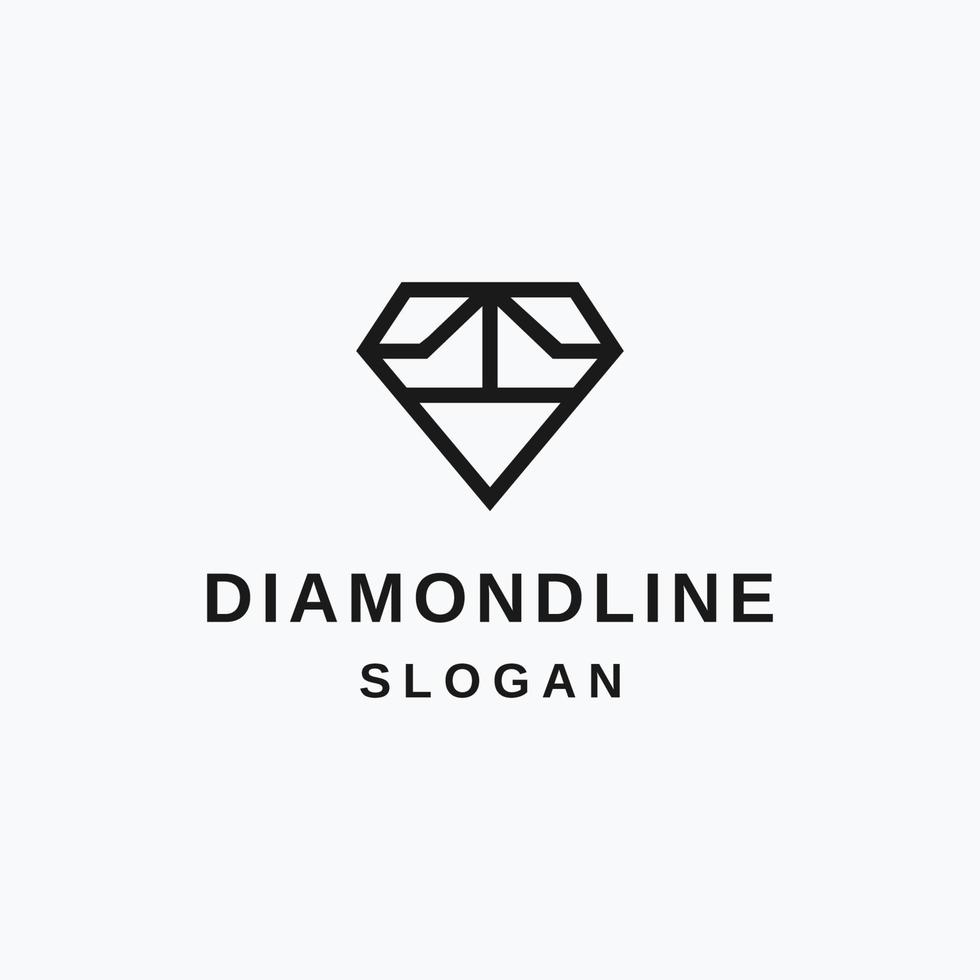 diamant linje konst geometri logotyp ikon vektor