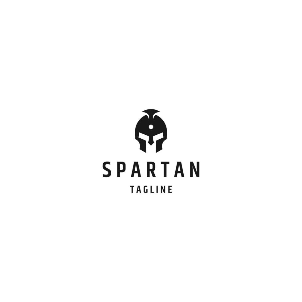 flacher Vektor der Spartan-Logo-Icon-Design-Vorlage