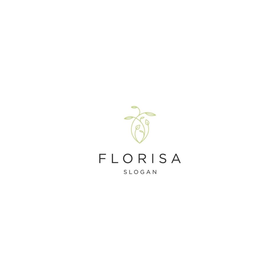 natur blomma linje logotyp ikon design mall platt vektor illustration