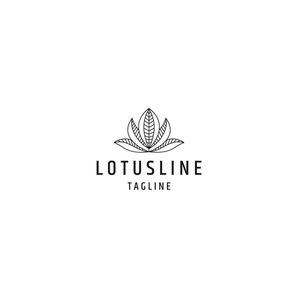 lotus blomma linje logotyp ikon design mall platt vektor illustration