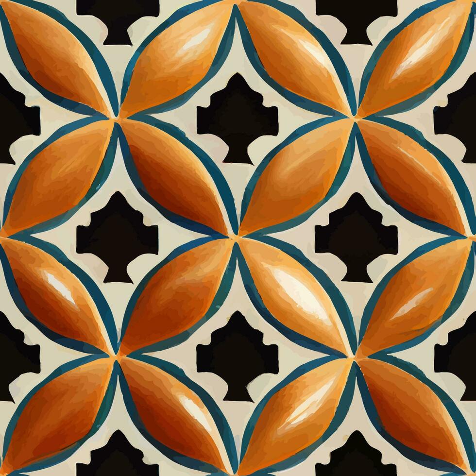 marokko motiv florales braunes nahtloses fliesenmuster perfekt für einladungen, karten, druck, geschenkverpackung, herstellung, textilien, stoffe, tapeten vektor