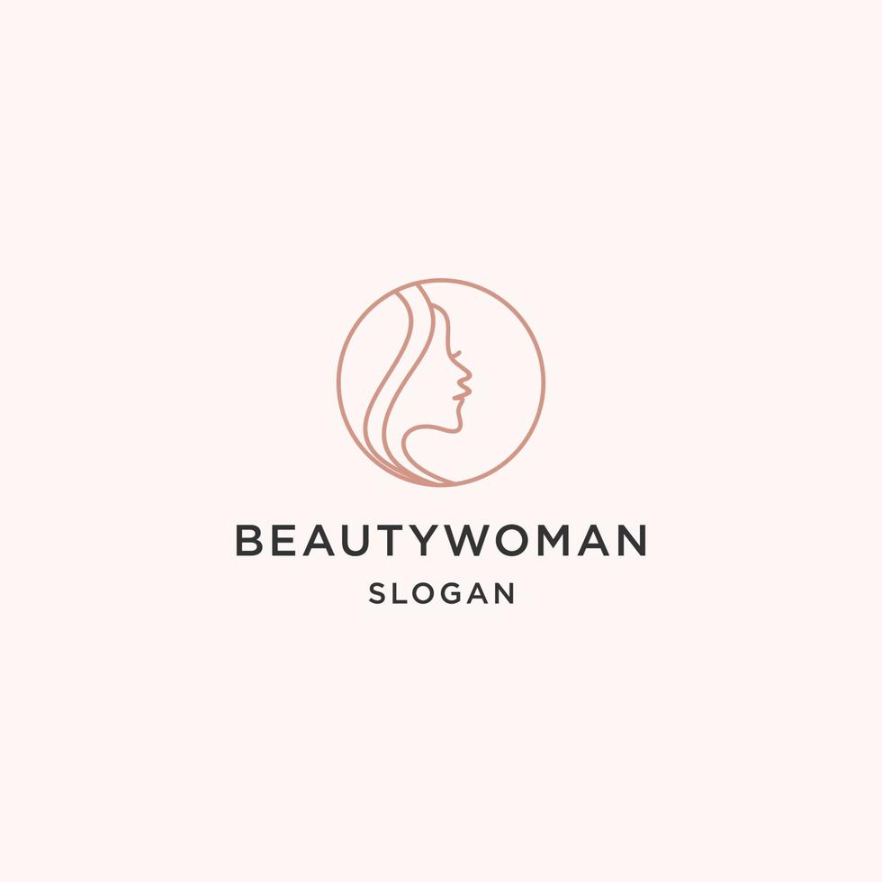 skönhet kvinna logotyp ikon platt formgivningsmall vektor