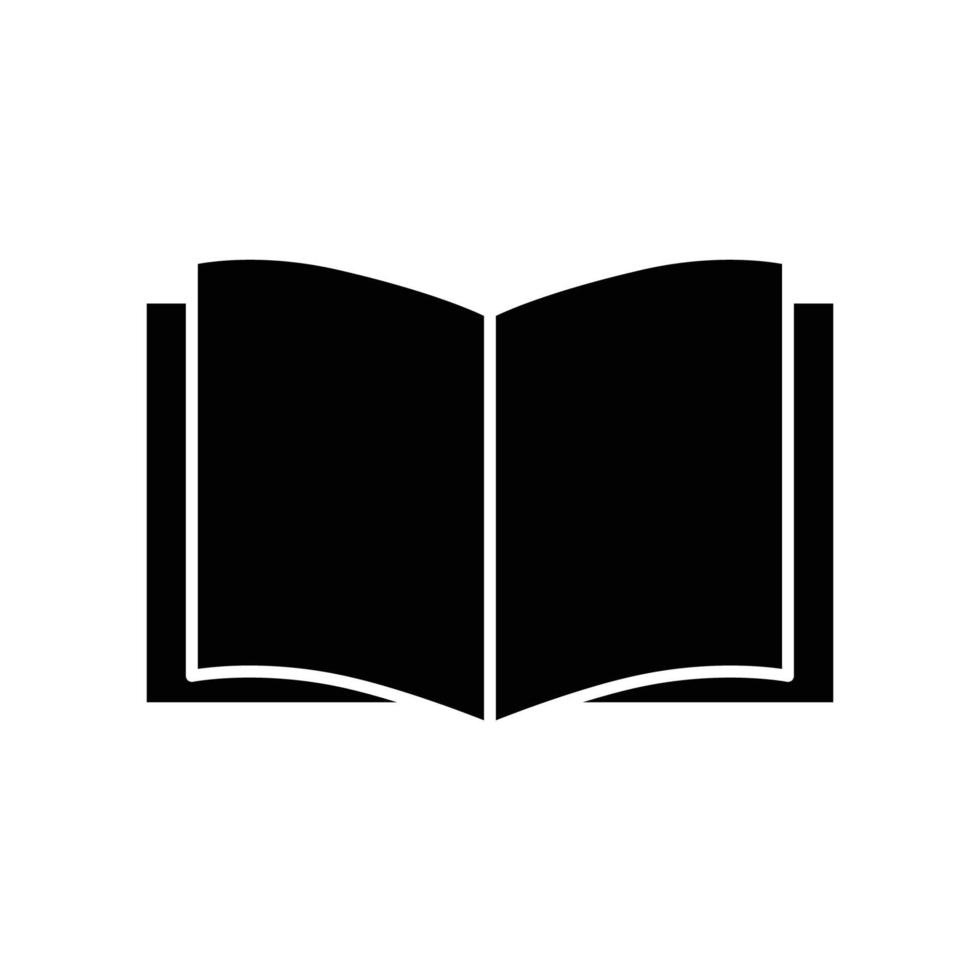 Abbildung des Glyphen-Symbols für offenes Buch. Symbolabbildung im Zusammenhang mit Lesen. einfaches Vektordesign editierbar vektor