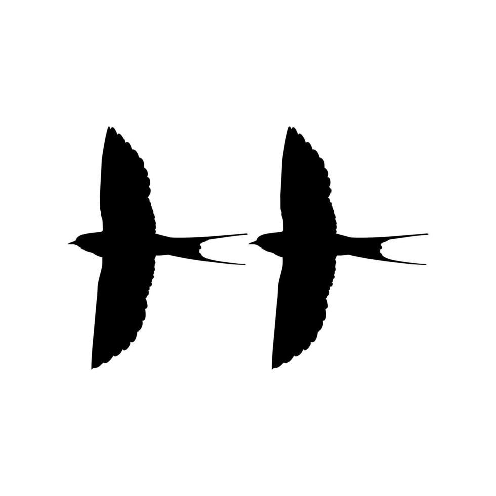 Paar der fliegenden Schwalbenvogelsilhouette für Logo, Piktogramm, Website. Kunstillustration oder Grafikdesignelement. Vektor-Illustration vektor