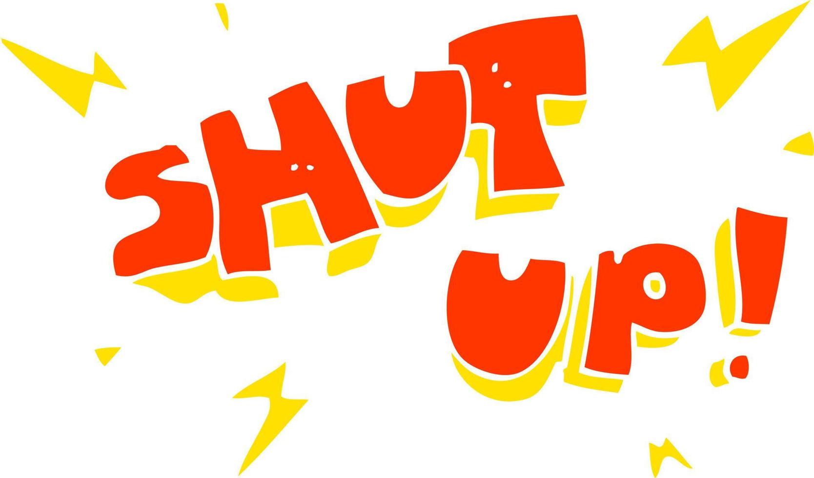 Flache Farbdarstellung eines Cartoon-Shut-up-Symbols vektor