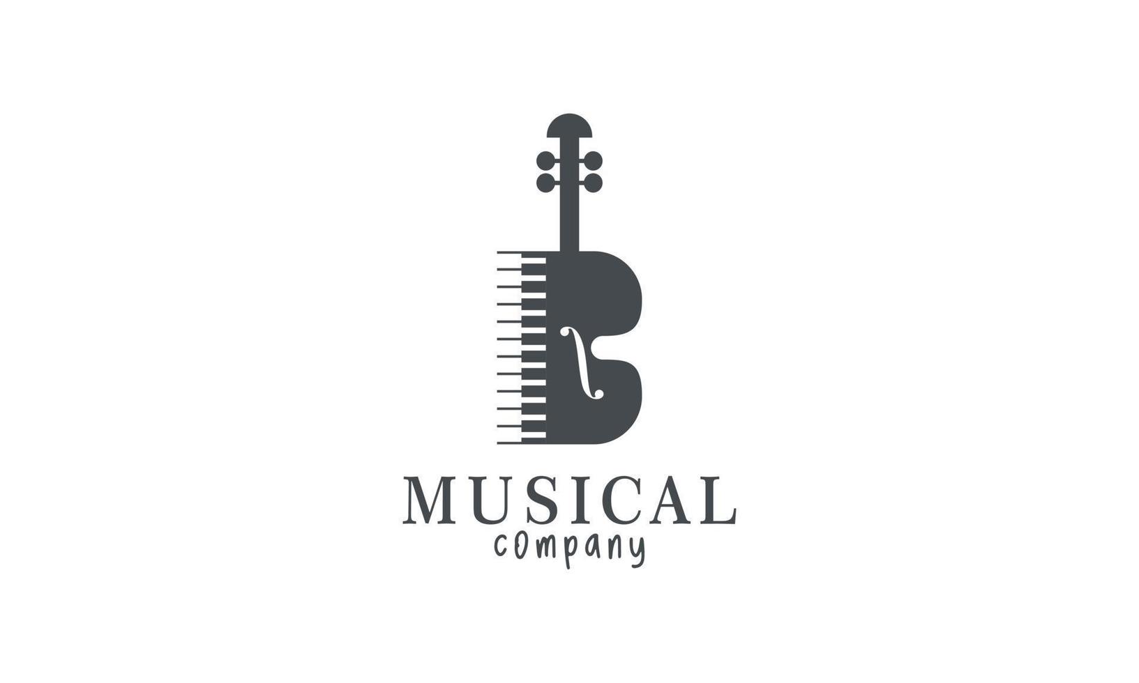 printviolin, piano nyckel, musikalisk instrument logotyp design vektor