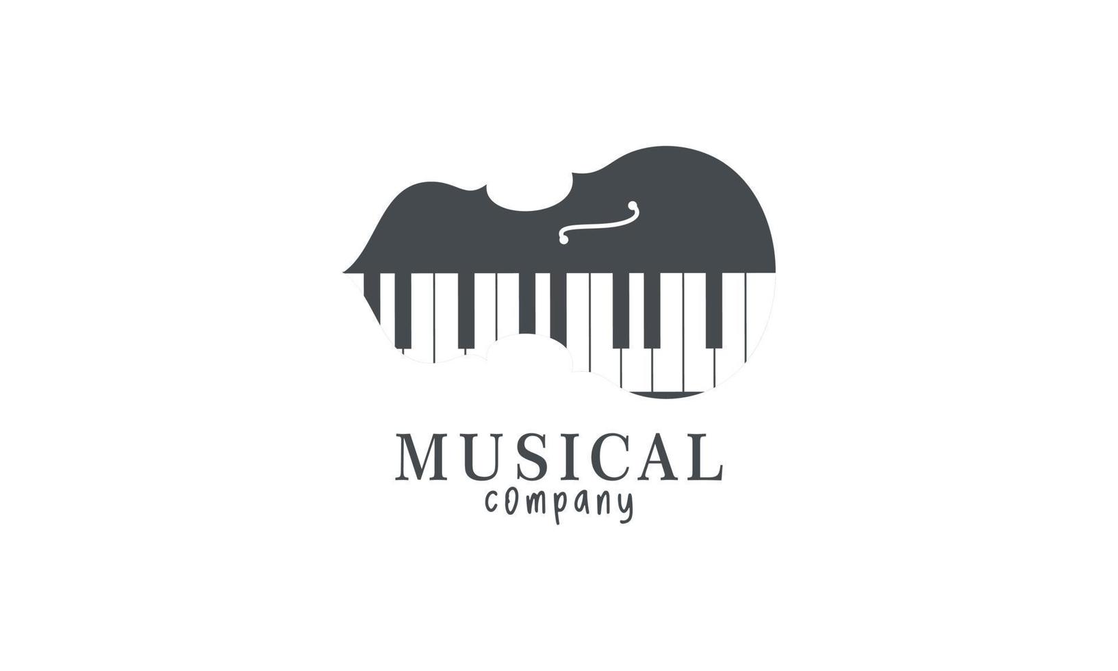 printviolin, klaviertaste, musikinstrument-logo-design vektor