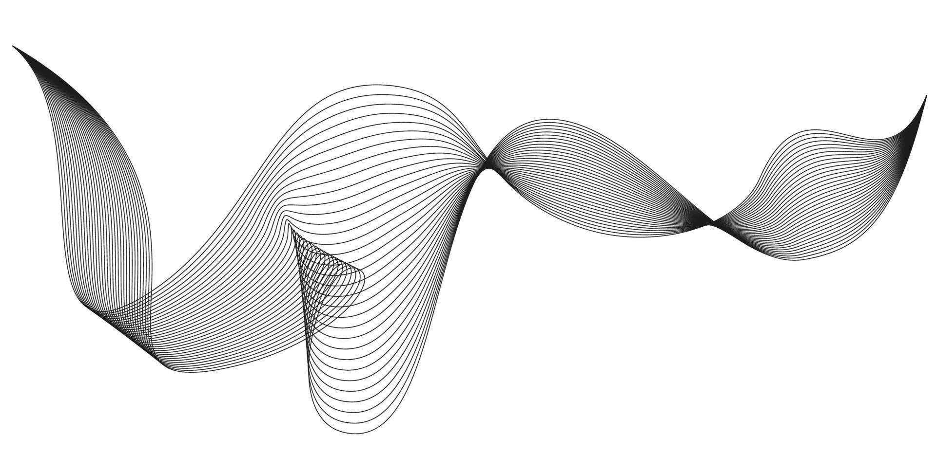 gewellte abstrakte Streifen. geschwungene Linienvektorelemente für Musikdesign. digitaler Sound-Equalizer. vektor