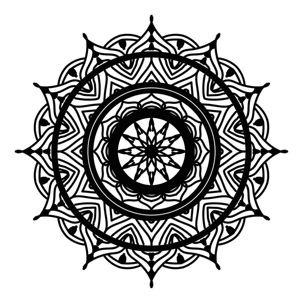 svart mandala, lyx dekorativ mandala design bakgrund, mandala design, mandala mönster färg bok konst tapet design, bricka mönster, hälsning kort, svart och vit mandala vektor