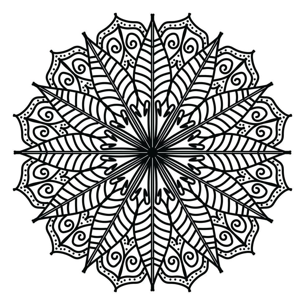 svart mandala, lyx dekorativ mandala design bakgrund, mandala design, mandala mönster färg bok konst tapet design, bricka mönster, hälsning kort, svart och vit mandala vektor