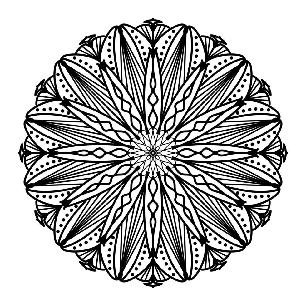 svart mandala, lyx dekorativ mandala design bakgrund, mandala design, mandala mönster färg bok konst tapet design, bricka mönster, hälsning kort, svart och vit mandala vektor