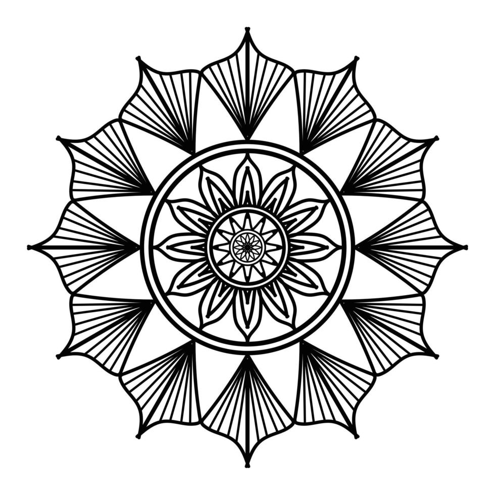 svart mandala, lyx dekorativ mandala design bakgrund, mandala design, mandala mönster färg bok konst tapet design, bricka mönster, hälsning kort, svart och vit mandala vektor