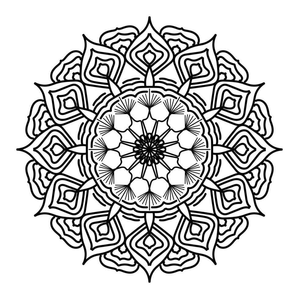 svart mandala, lyx dekorativ mandala design bakgrund, mandala design, mandala mönster färg bok konst tapet design, bricka mönster, hälsning kort, svart och vit mandala vektor