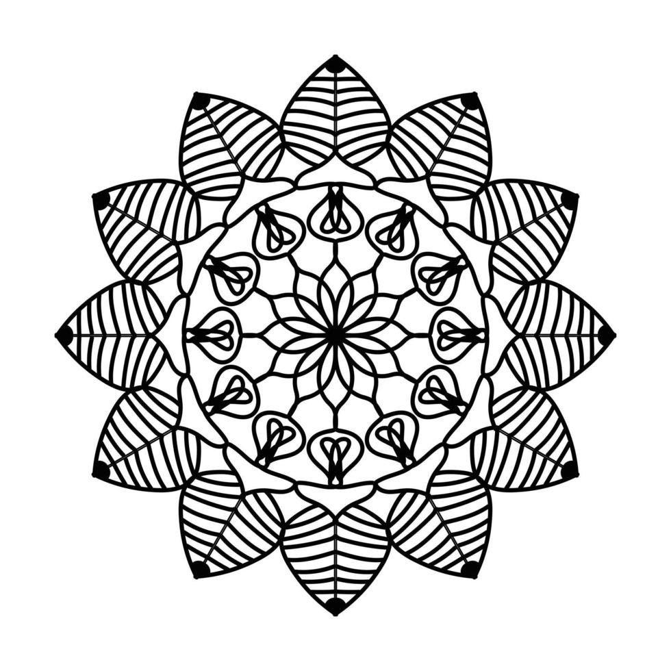 Schwarzes Mandala, dekorativer Luxus-Mandala-Designhintergrund, Mandala-Design, Mandala-Muster-Malbuchkunst-Tapetendesign, Fliesenmuster, Grußkarte, Schwarz-Weiß-Mandala vektor