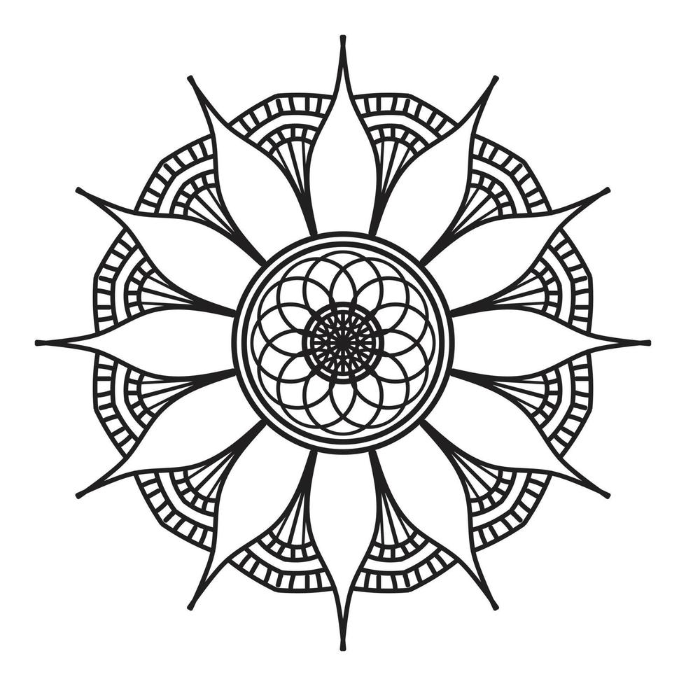 svart mandala, lyx dekorativ mandala design bakgrund, mandala design, mandala mönster färg bok konst tapet design, bricka mönster, hälsning kort, svart och vit mandala vektor