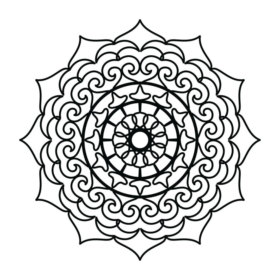 svart mandala, lyx dekorativ mandala design bakgrund, mandala design, mandala mönster färg bok konst tapet design, bricka mönster, hälsning kort, svart och vit mandala vektor