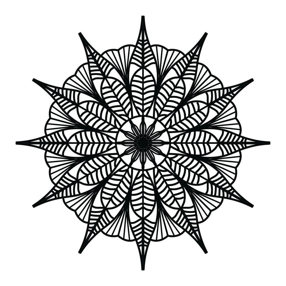 Schwarzes Mandala, dekorativer Luxus-Mandala-Designhintergrund, Mandala-Design, Mandala-Muster-Malbuchkunst-Tapetendesign, Fliesenmuster, Grußkarte, Schwarz-Weiß-Mandala vektor