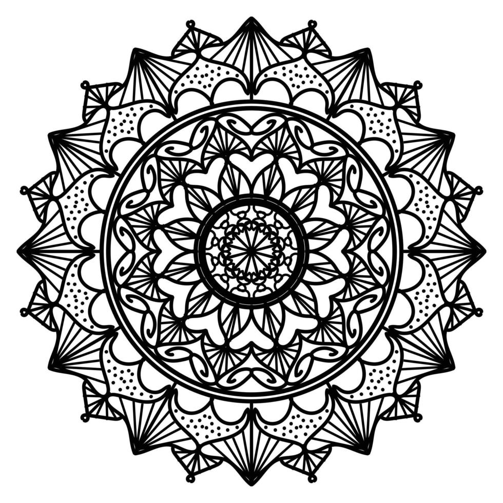 svart mandala, lyx dekorativ mandala design bakgrund, mandala design, mandala mönster färg bok konst tapet design, bricka mönster, hälsning kort, svart och vit mandala vektor