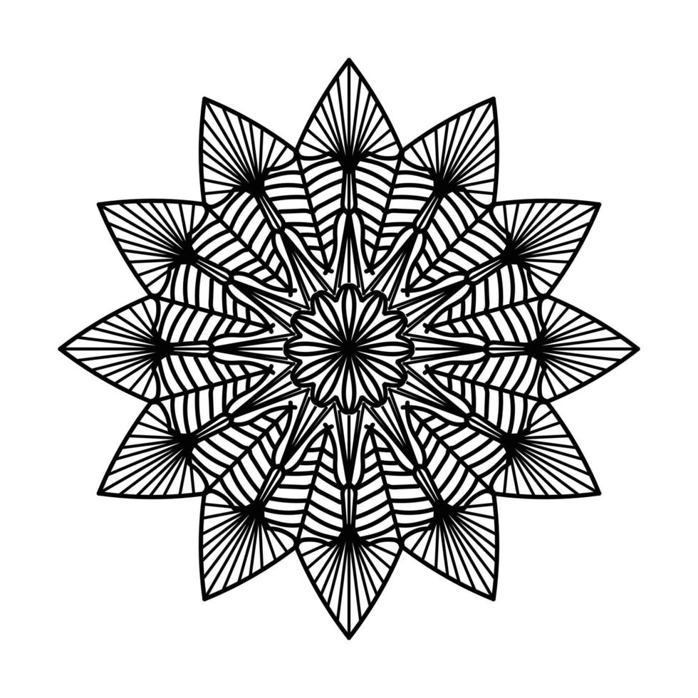 Schwarzes Mandala, dekorativer Luxus-Mandala-Designhintergrund, Mandala-Design, Mandala-Muster-Malbuchkunst-Tapetendesign, Fliesenmuster, Grußkarte, Schwarz-Weiß-Mandala vektor