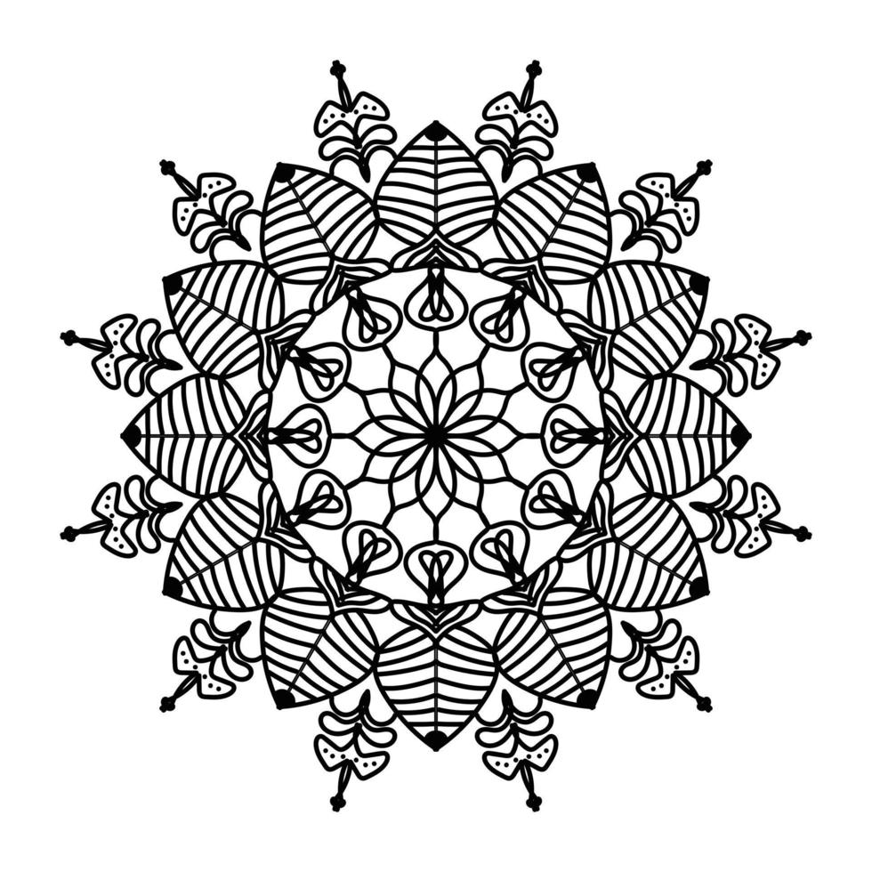 Schwarzes Mandala, dekorativer Luxus-Mandala-Designhintergrund, Mandala-Design, Mandala-Muster-Malbuchkunst-Tapetendesign, Fliesenmuster, Grußkarte, Schwarz-Weiß-Mandala vektor