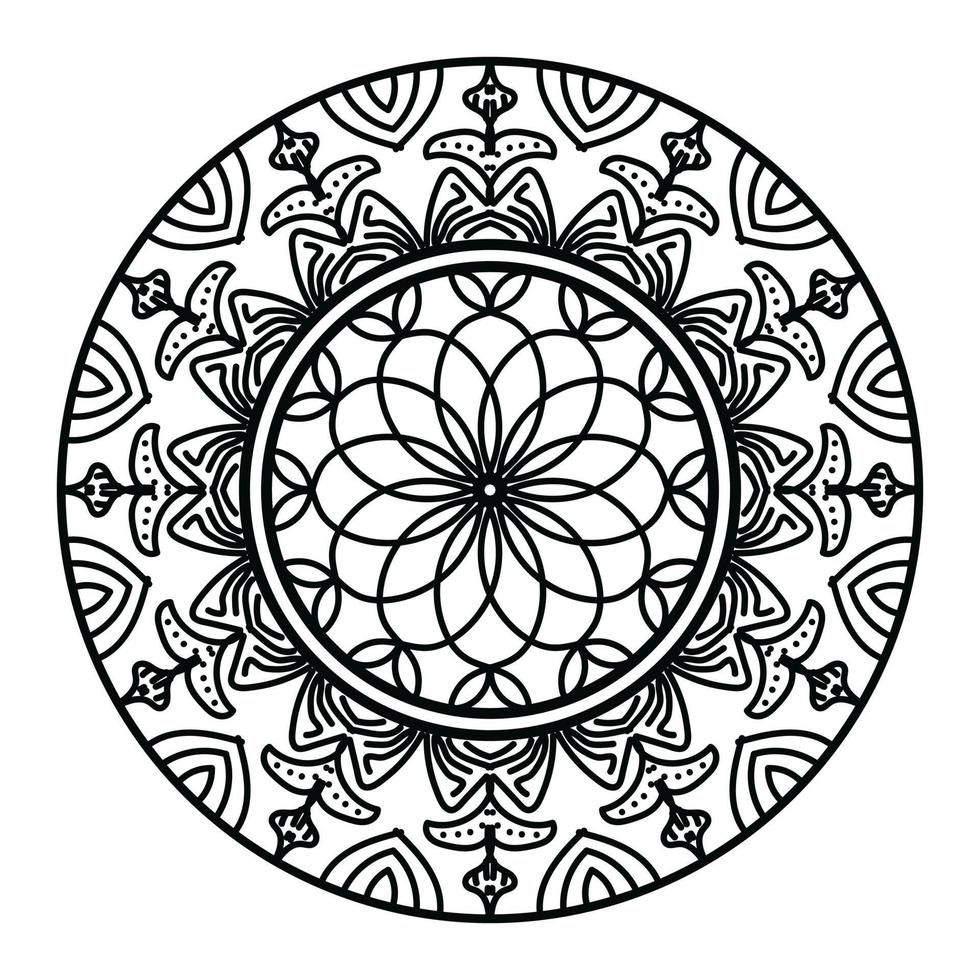 svart mandala, lyx dekorativ mandala design bakgrund, mandala design, mandala mönster färg bok konst tapet design, bricka mönster, hälsning kort, svart och vit mandala vektor