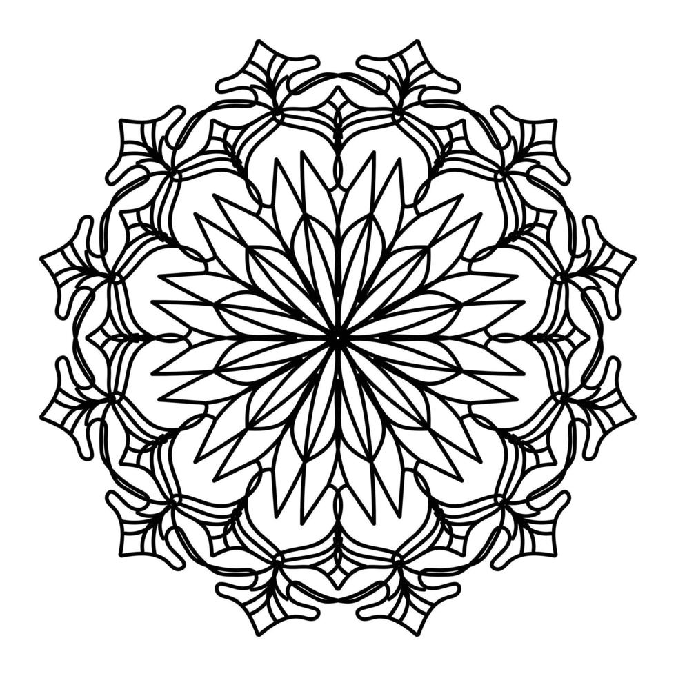 Schwarzes Mandala, dekorativer Luxus-Mandala-Designhintergrund, Mandala-Design, Mandala-Muster-Malbuchkunst-Tapetendesign, Fliesenmuster, Grußkarte, Schwarz-Weiß-Mandala vektor