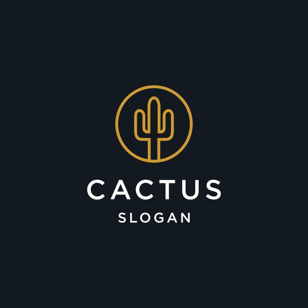 Kaktus-Logo-Design-Abzeichen Vektorgrafiken vektor