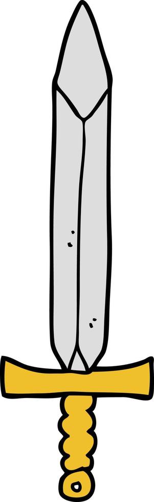 Gekritzel-Cartoon-Schwert vektor