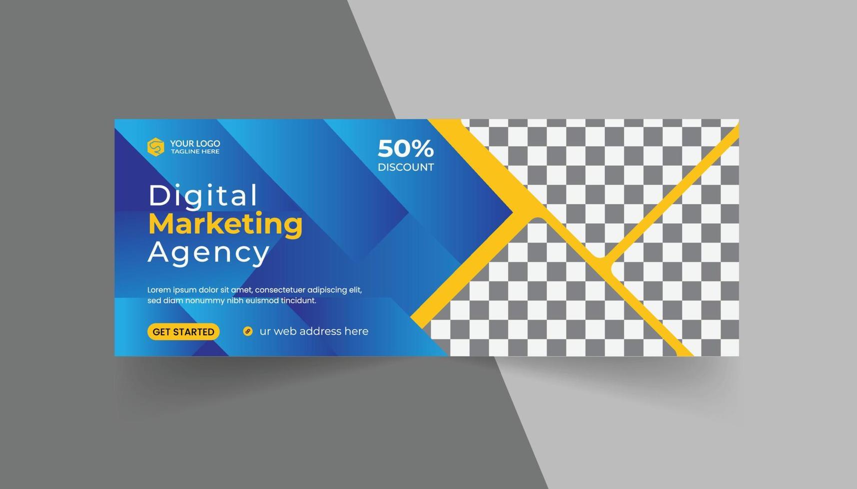 digitale Marketingagentur Social Media Cover Template Design vektor
