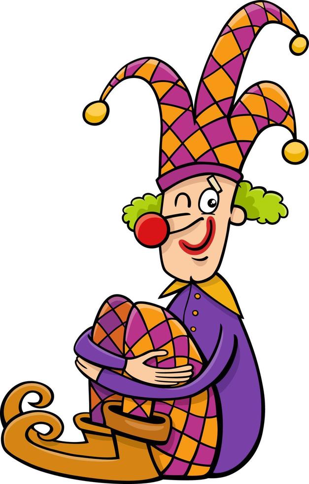 Cartoon-Clown-Performer oder Narren-Comic-Figur vektor