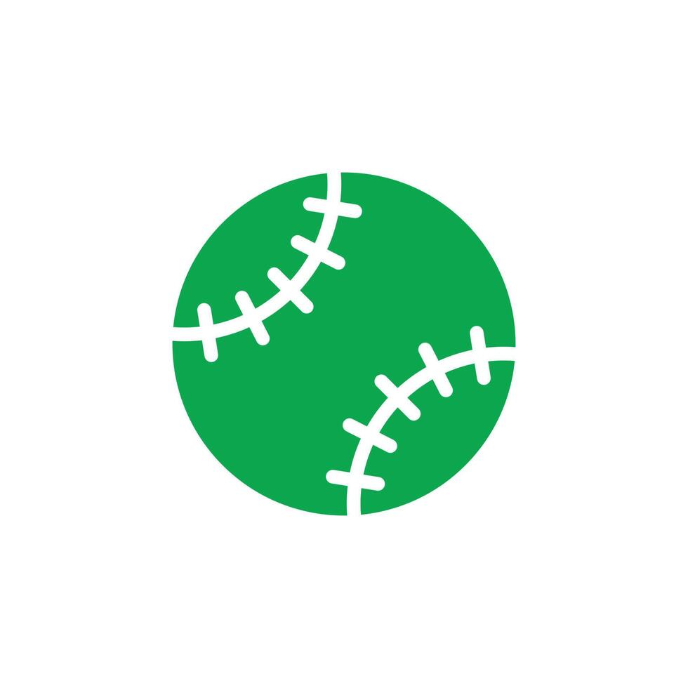 eps10 grüner Vektor-Baseballball abstrakte solide Ikone isoliert auf weißem Hintergrund. Baseball gefülltes Symbol in einem einfachen, flachen, trendigen, modernen Stil für Ihr Website-Design, Logo und mobile Anwendung vektor
