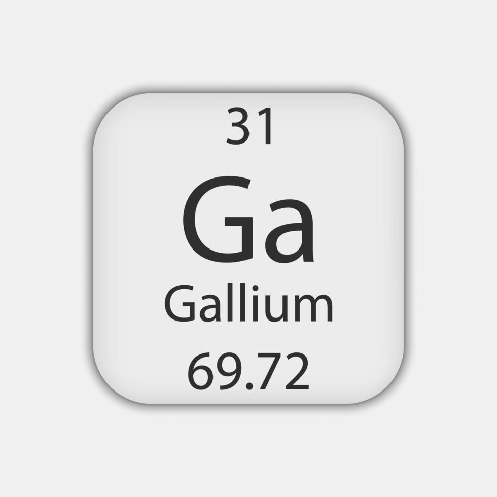 gallium symbol. kemiskt element i det periodiska systemet. vektor illustration.