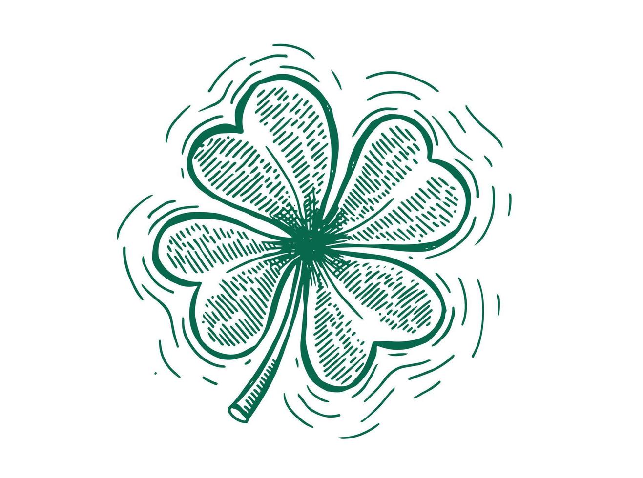 klöver, st. Patricks dag. handritade illustrationer. vektor. vektor