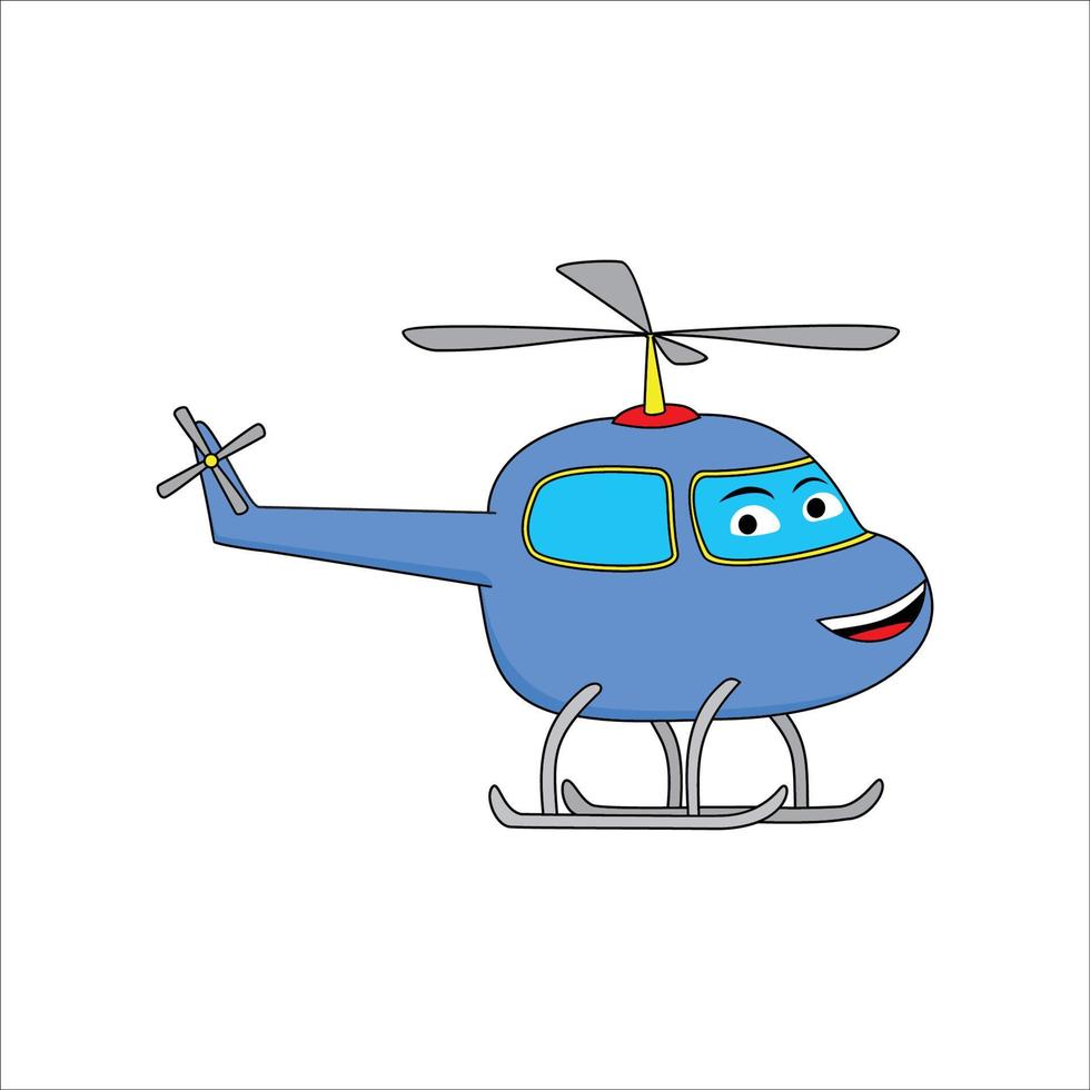 helikopter tecknad serie design illustration. söt luft transport ikon, tecken och symbol. vektor
