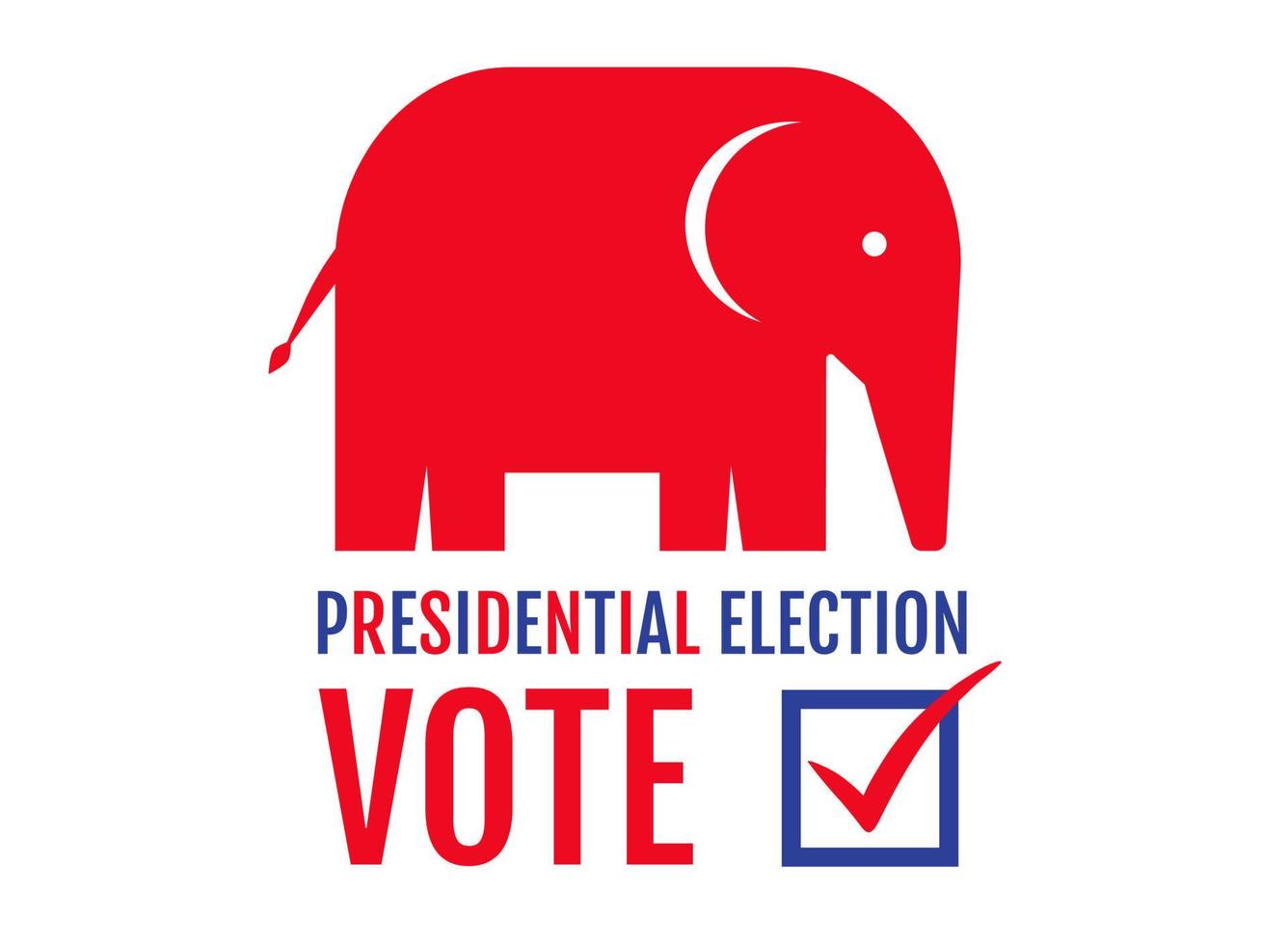 Esel und Elefant. Wahlen 2020. vektor
