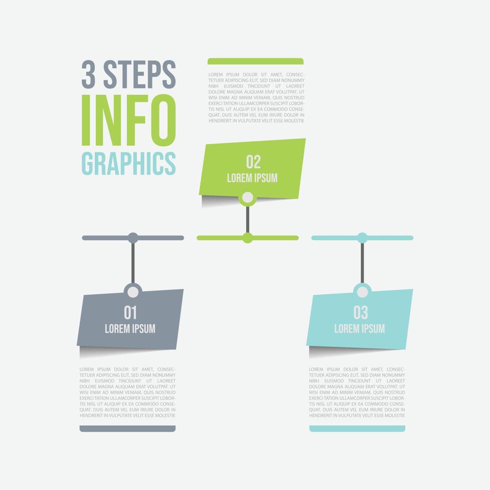 3 Schritte des Business-Infografik-Vektors vektor