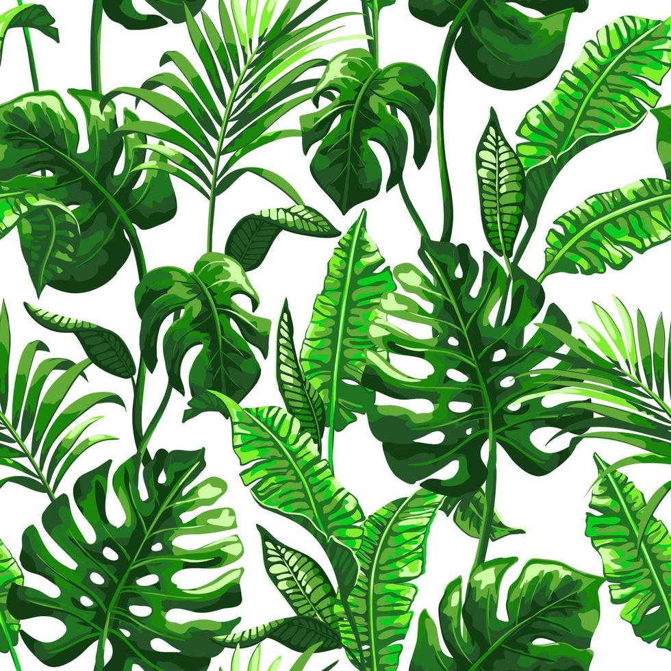 tropisches nahtloses muster mit palmblättern. vektor