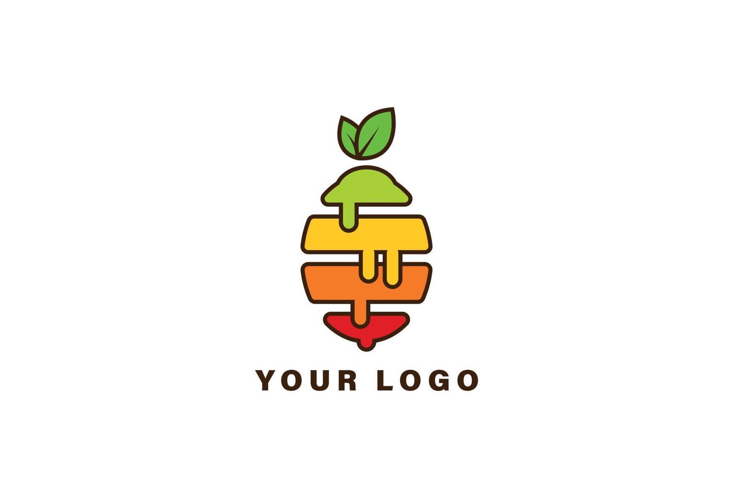 frukt skiva logotyp design mall vektor
